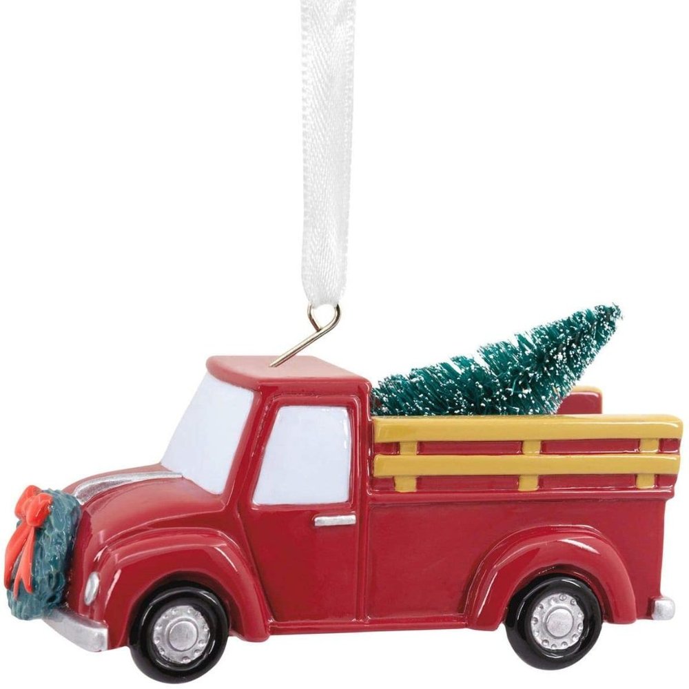 Hallmark Red Pickup Truck Tree Christmas Ornament